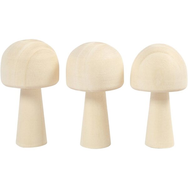 Creativ Company Paddestoel , H: 5,2 cm, d 2,9 cm, 3 stuk/ 1 doos