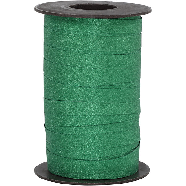 Creativ Company Cadeaulint, B: 10 mm, glitter, groen, 100 m/ 1 rol