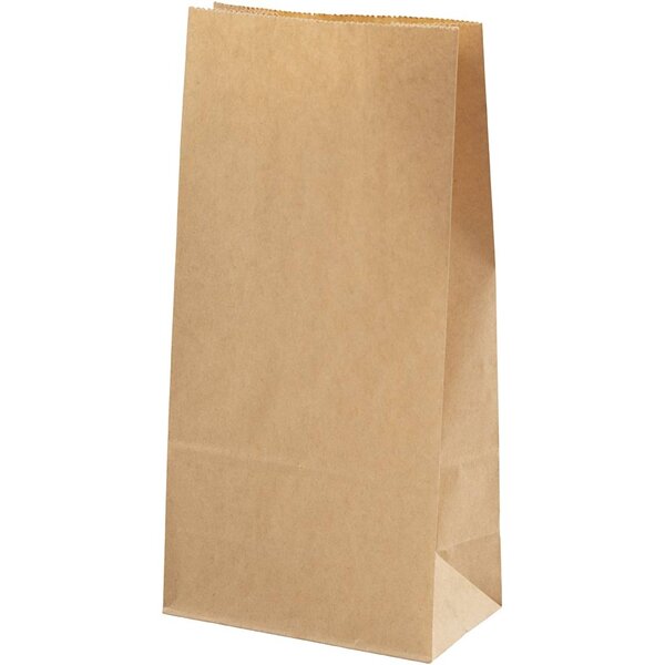 Creativ Company Papieren zakken, H: 22.5 cm, afm 6,5x11 cm, 50 gr, bruin, 10 stuk/ 1 doos