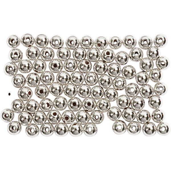 Creativ Company Waskralen, d 4 mm, gatgrootte 0,7 mm, zilver, 150 stuk/ 1 doos