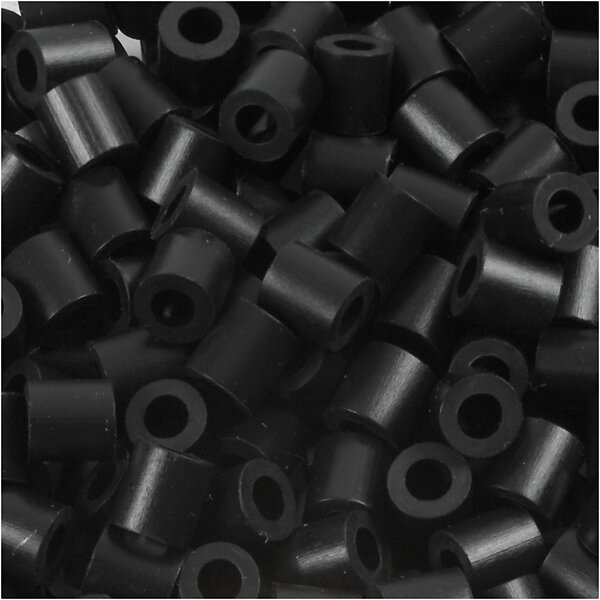 Foto kralen, afm 5x5 mm, gatgrootte 2,5 mm, medium, schwarz (1), 1100 stuk/ 1 doos
