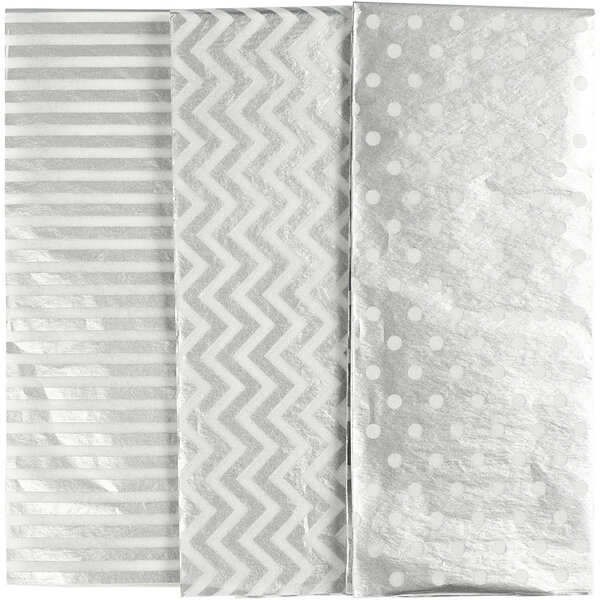 Creativ Company Tissuepapier, vel 50x70 cm, 17 gr, zilver, 6 vel/ 1 doos