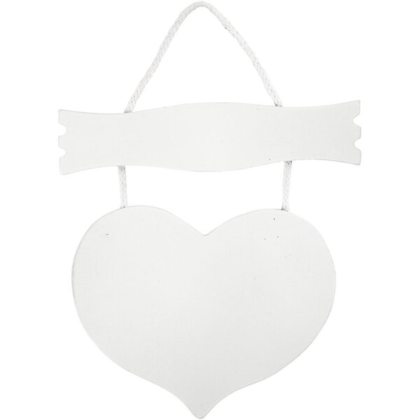 Creativ Company Hart met bord, afm 28x19 cm, dikte 5 mm, 1 stuk
