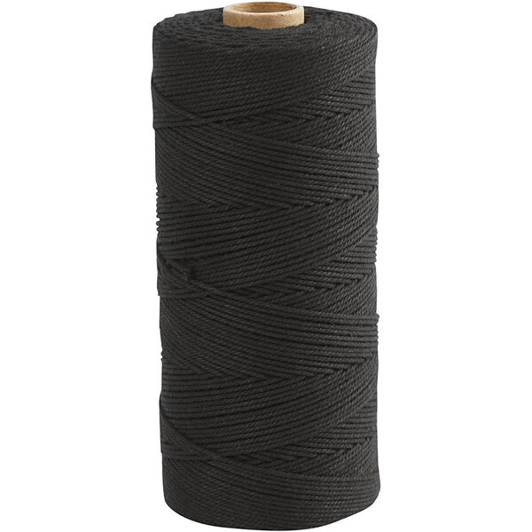 Creativ Company Macramé koord, L: 315 M, dikte 1 mm, Dunne kwaliteit 12/12, zwart, 220 gr/ 1 bol