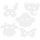 Creativ Company Dierenmaskers, H: 13-24 cm, B: 20-28 cm, 230 gr, wit, 100 stuk/ 1 doos