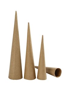 Creativ Company Hoge Kegels, H: 20-25-30 cm, d 4-5-6 cm, 3 stuk/ 1 doos