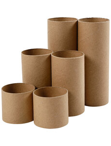Creativ Company Rollen van karton, L: 4,7+9,3+14 cm, d 5 cm, 6 stuk/ 1 doos