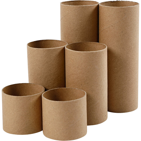 Creativ Company Rollen van karton, L: 4,7+9,3+14 cm, d 5 cm, 6 stuk/ 1 doos