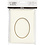 Creativ Company Passepartout kaarten , ovaal met gouden rand, afmeting kaart 10,5x15 cm, afmeting envelop 11,5x16,5 cm, off-white, 10 set/ 1 doos