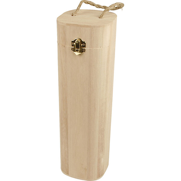 Creativ Company Houten wijndoos met lus, H: 34 cm, afm 10x10 cm, 1 stuk