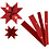 Vivi Gade Papieren vlechtstroken, L: 44+78 cm, B: 15+25 mm, d 6,5+11,5 cm, glitter,vernis, rood, 40 stroken/ 1 doos