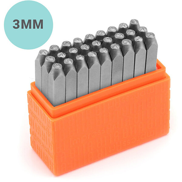 ImpressArt Embossing stempels, Font: Sans Serif , afm 3 mm, 27 stuk/ 1 set