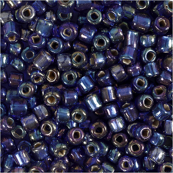 Creativ Company Rocailles, d 4 mm, afm 6/0, gatgrootte 0,9-1,2 mm, blauw glans, 25 gr/ 1 doos