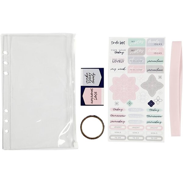 Creativ Company Plastic etui met accessoires, A5, vel 140x215 mm, 1 stuk