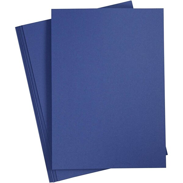 Creativ Company Gekleurd Karton, A4, vel 210x297 mm, 180 gr, donkerblauw, 20 vel/ 1 doos