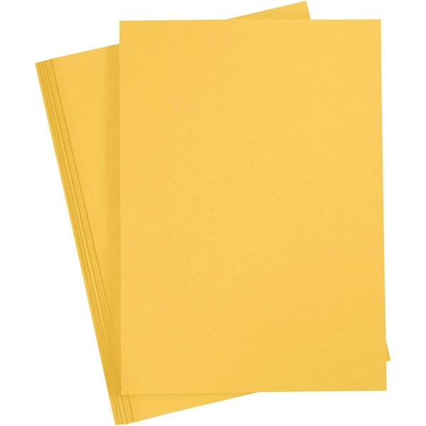 Creativ Company Gekleurd Karton, A4, vel 210x297 mm, 180 gr, sun yellow, 20 vel/ 1 doos