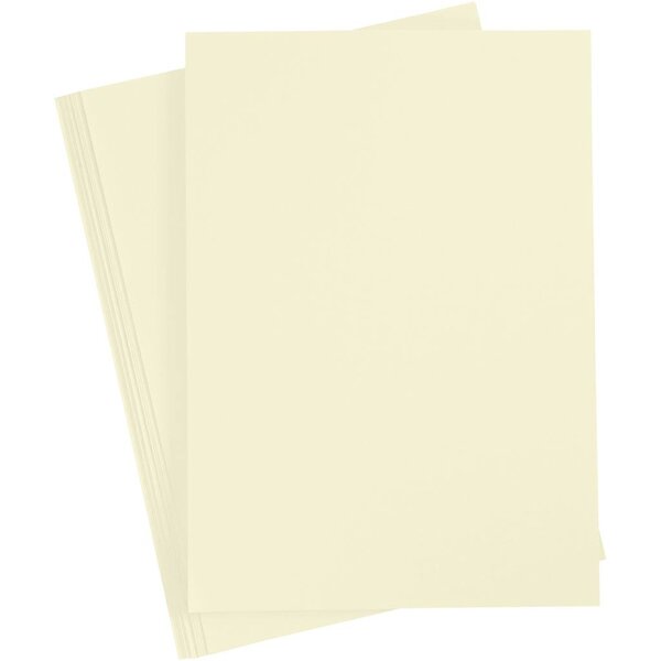 Creativ Company Karton, A4, vel 210x297 mm, 210 gr, pastel geel, 10 vel/ 1 doos
