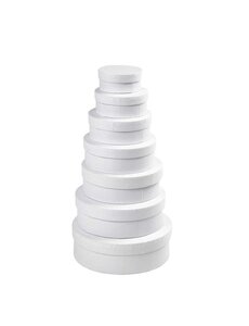 Creativ Company Ronde dozen, H: 4+4,5+5+5,5+6+6,5+7 cm, d 8,5+10,5+12,5+14,5+16,5+18,5+21,5 cm, wit, 7 stuk/ 1 set