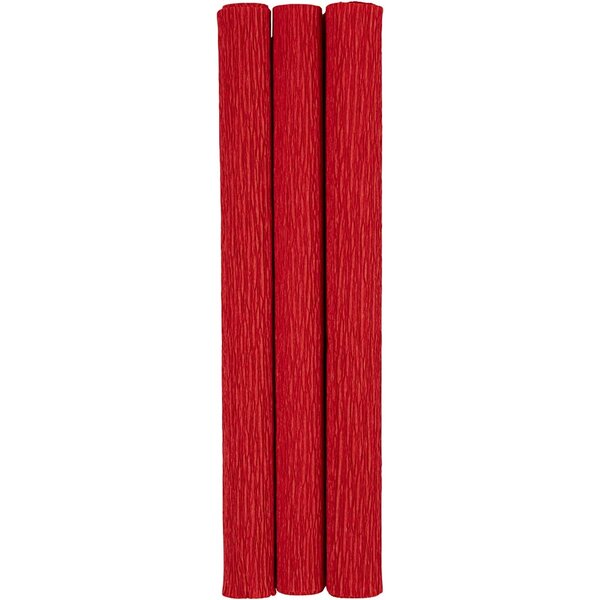 Creativ Company Crêpepapier, vel 25x60 cm, Crêpe-verhouding: 180%, 105 gr, rood, 3 vel/ 1 doos