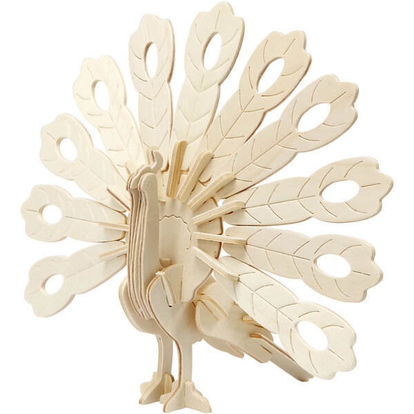 Creativ Company 3D Puzzel, pauw, afm 10x20,5x17,5 cm, 1 stuk