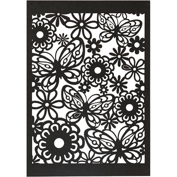 Creativ Company Patroonkarton, vel 10,5x15 cm, 200 gr, zwart, 10 stuk/ 1 doos
