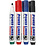 Whiteboard stiften, lijndikte 4 mm, zwart, blauw, groen, rood, 4 stuk/ 1 doos