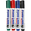 Whiteboard stiften, lijndikte 4 mm, zwart, blauw, groen, rood, 4 stuk/ 1 doos