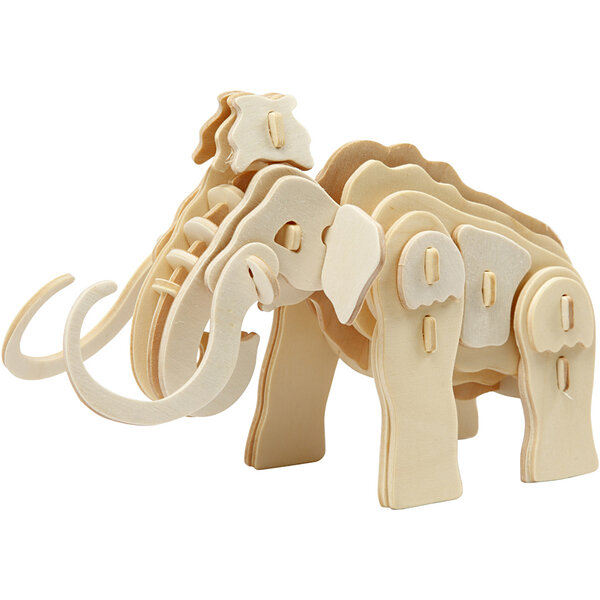 Creativ Company 3D Puzzel, mammoet, afm 19x8,5x11 cm, 1 stuk