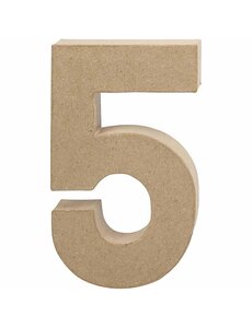 Creativ Company Cijfer, 5, H: 19,7 cm, B: 11,5 cm, dikte 2,6 cm, 1 stuk