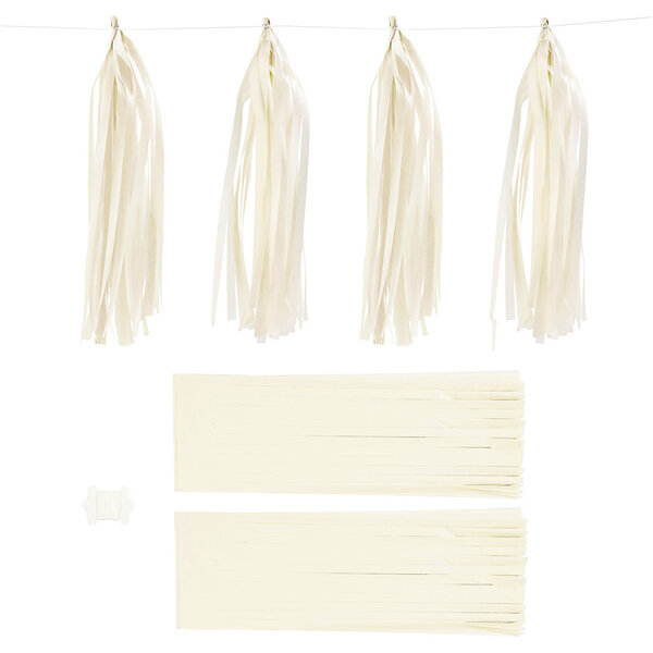 Creativ Company Tassels, afm 12x35 cm, 14 gr, off-white, 12 stuk/ 1 doos