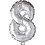Creativ Company Folieballon , 8, H: 41 cm, zilver, 1 stuk