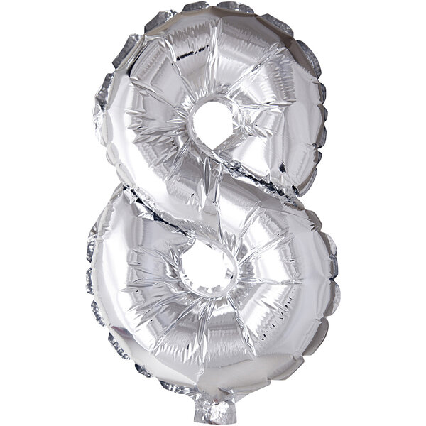 Creativ Company Folieballon , 8, H: 41 cm, zilver, 1 stuk