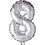 Creativ Company Folieballon , 8, H: 41 cm, zilver, 1 stuk