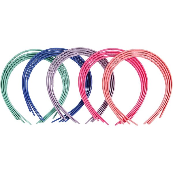 Haarbanden, B: 8 mm, diverse kleuren, 20 stuk/ 1 doos