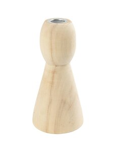  Conische houten kandelaars, H: 9,5 cm, 1 stuk