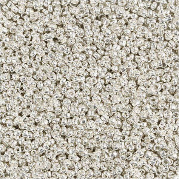 Creativ Company Rocailles, d 1,7 mm, afm 15/0, gatgrootte 0,5-0,8 mm, silver metal, 25 gr/ 1 doos