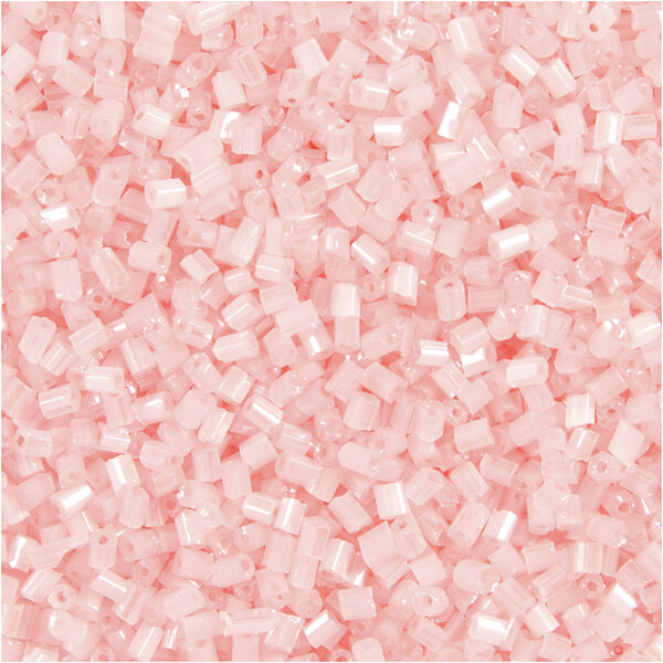 Creativ Company Rocailles 2-cut, d 1,7 mm, afm 15/0, gatgrootte 0,5 mm, transparant roze, 500 gr/ 1 zak