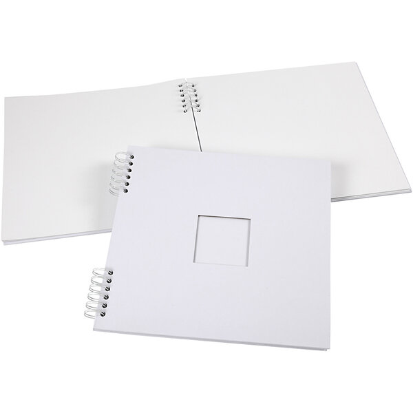 Creativ Company Spiraal gebonden Scrapbook, afm 30,5x30,5 cm, 250 gr, wit, 1 stuk