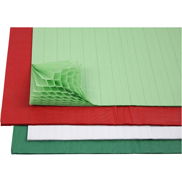Creativ Company Honingraat papier, vel 28x17,8 cm, diverse kleuren, 4x2 vel/ 1 doos