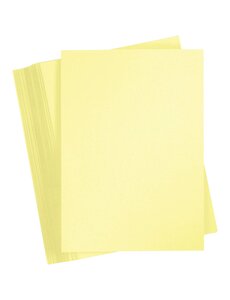 Creativ Company Gekleurd Karton, A4, vel 210x297 mm, 180 gr, lichtgeel, 100 vel/ 1 doos