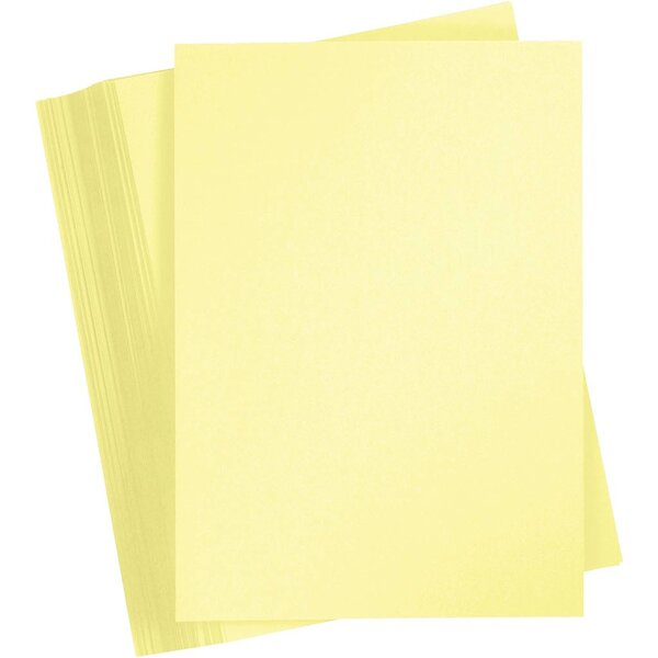 Creativ Company Gekleurd Karton, A4, vel 210x297 mm, 180 gr, lichtgeel, 100 vel/ 1 doos