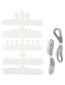 Creativ Company Kronen, H: 10-16,5 cm, L: 60 cm, 230 gr, wit, 50 stuk/ 1 doos