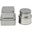 Creativ Company Blikje, Cirkel en vierkant, H: 3-4,5 cm, d 6,5+7,5 cm, afm 7x7+8,5x8,5 cm, grey metal, 4 stuk/ 1 doos