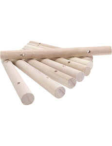  Houten staven voor onderzetter, d 14-15 mm, afm 18 cm, gatgrootte 4 mm, 108 stuk/ 1 doos