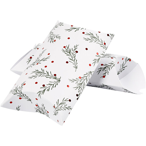 Vivi Gade Cadeaudoosjes, tak met kerstballen, afm 18x15x6 cm, 300 gr, groen, rood metallic, wit, 3 stuk/ 1 doos