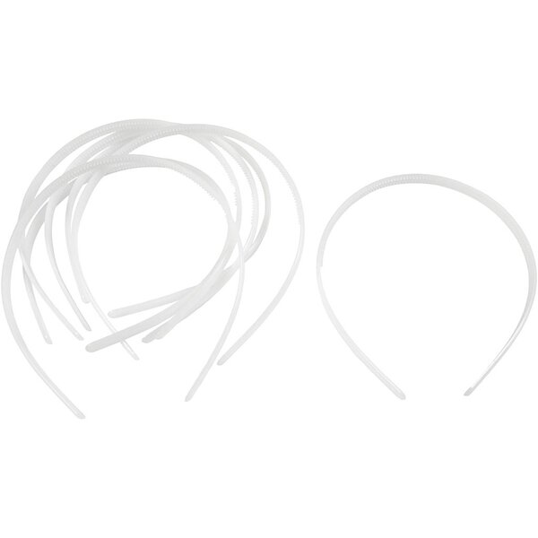 Creativ Company Haarbanden, B: 8 mm, wit, 20 stuk/ 1 doos
