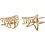 Creativ Company Haarspeldjes, L: 44 mm, B: 36 mm, verguld, 2 stuk/ 1 doos