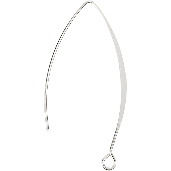 Creativ Company Oorbel, H: 42 mm, gatgrootte 2 mm, verzilverd, 4 stuk/ 1 doos