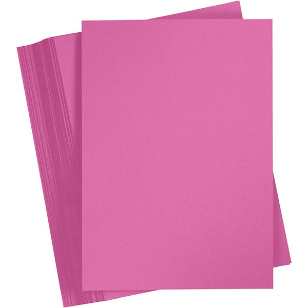 Creativ Company Gekleurd Karton, A4, vel 210x297 mm, 180 gr, roze, 100 vel/ 1 doos