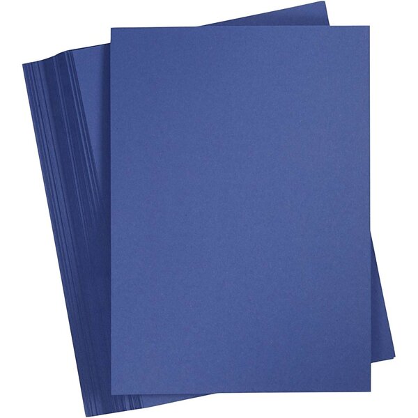 Creativ Company Gekleurd Karton, A4, vel 210x297 mm, 180 gr, donkerblauw, 100 vel/ 1 doos